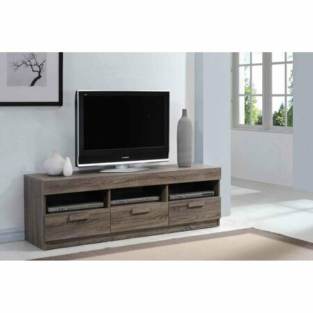 MADE-TO-ORDER MDF Particle Board & Pape TV Stand - Rustic Oak MA3086700
